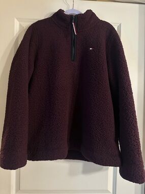 Tommy Hilfiger Plush Half-Zip Fleece Pullover - plum purple